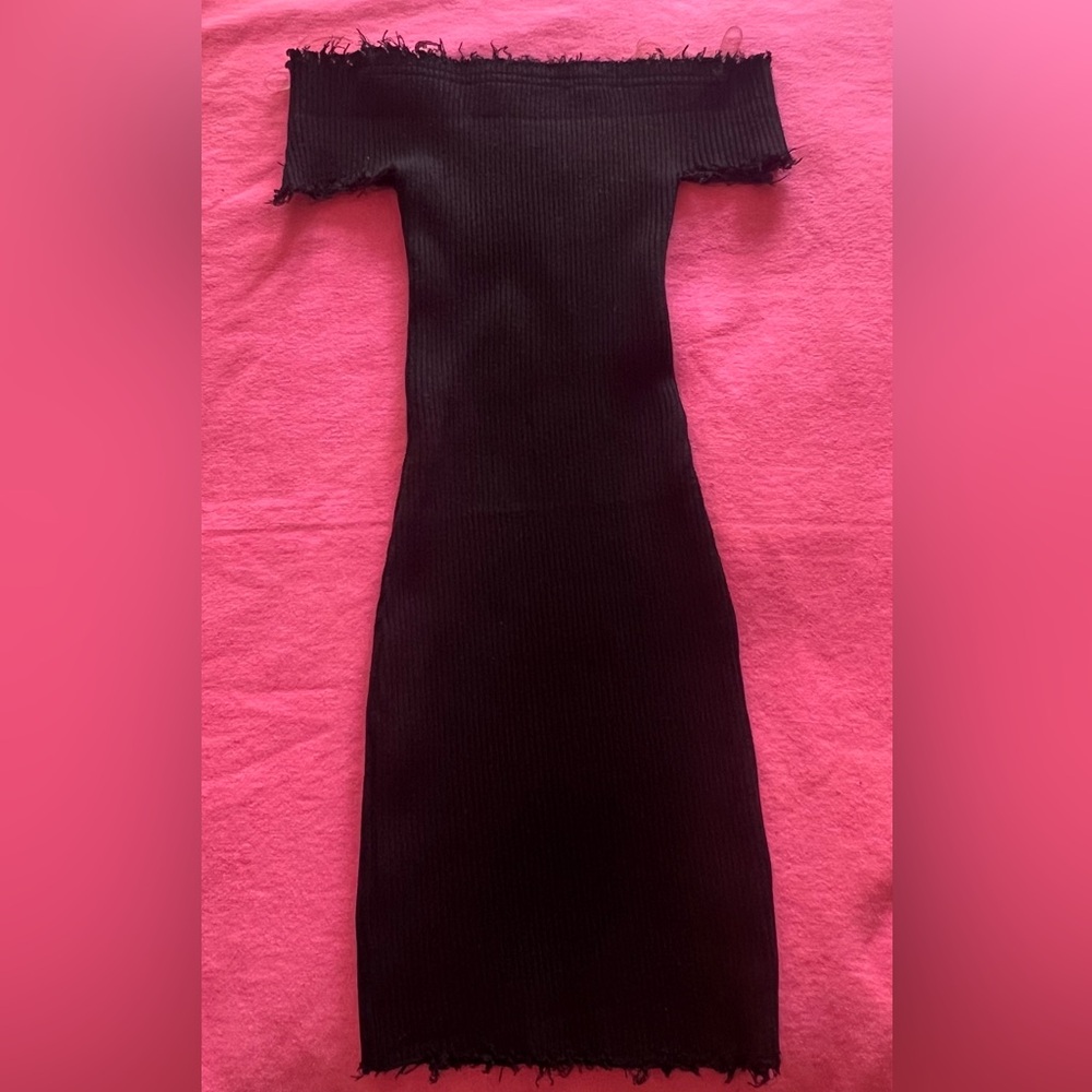 Black ribbed bodycon dress, size small